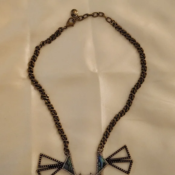 BaubleBar Iridescent Green and Blue Geometric Pendant Necklace - Picture 4 of 7